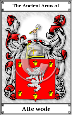 Atte wode Family Crest Download (JPG)  Book Plated - 150 DPI